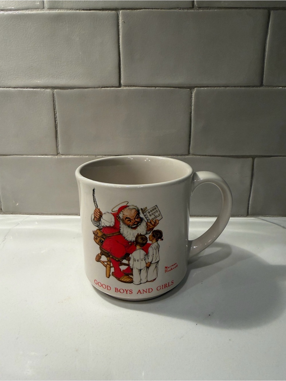 Hallmark White Ceramic Santa 'Good Boys and Girls' Mug